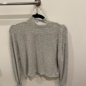 Grey shirt turtleneck top